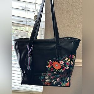 Consuela Frida Black Leather Tote